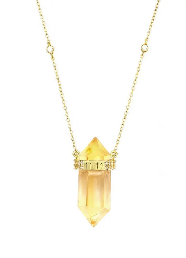 11:11 Crystal Citrine Necklace Nayla Jewelry