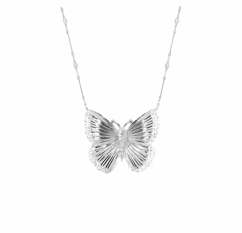 Butterfly Cz Diamond Pendant Necklace Nayla Jewelry