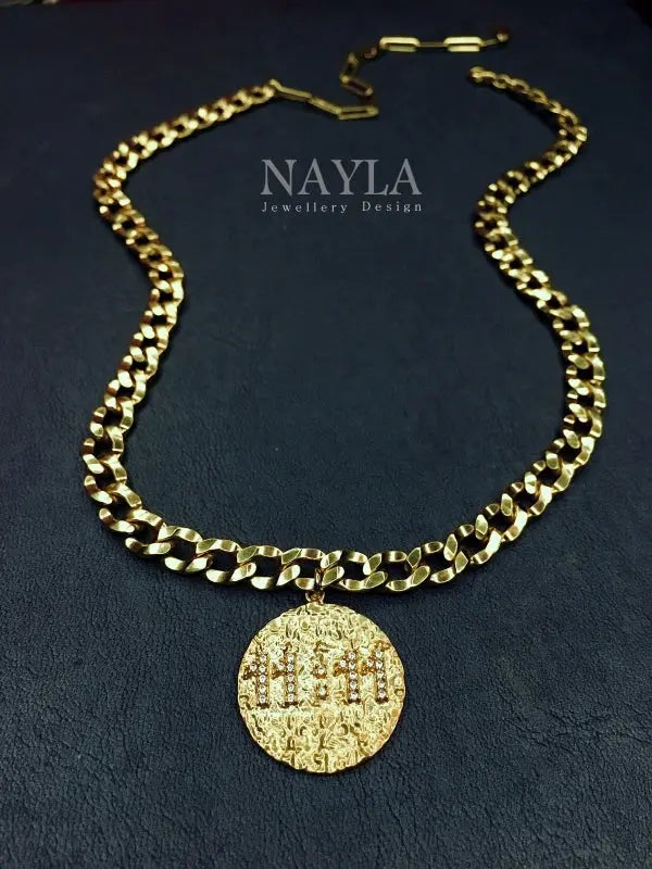 Fashion 11:11 Medalion Chain Choker Necklace "Naomi" Nayla Jewelry