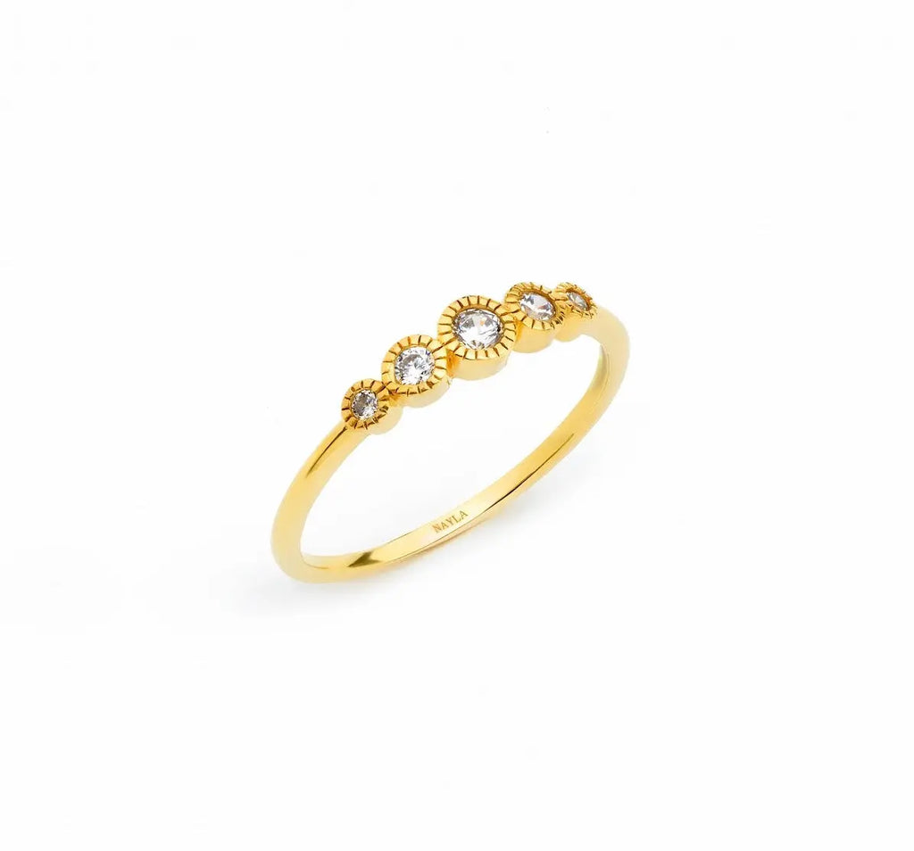 Minimalist Stackable CZ Diamonds Ring Nayla Jewelry